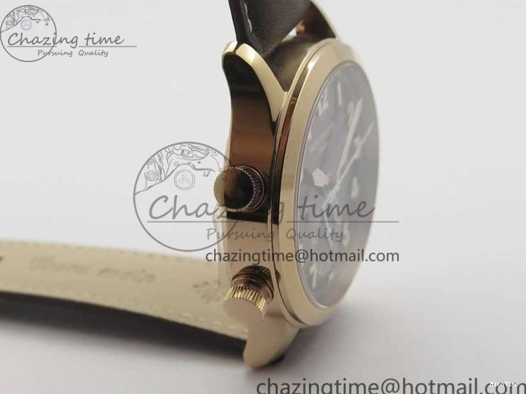 MIROTIME 0427 ZipUp Calatrava 5524R Pilot Travel Time RG GRF Brown Dial on Brown Leather Strap A324 V 7110